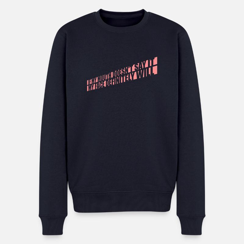 Mon visage le fera certainement - Pull Premium bio Homme - bleu marine