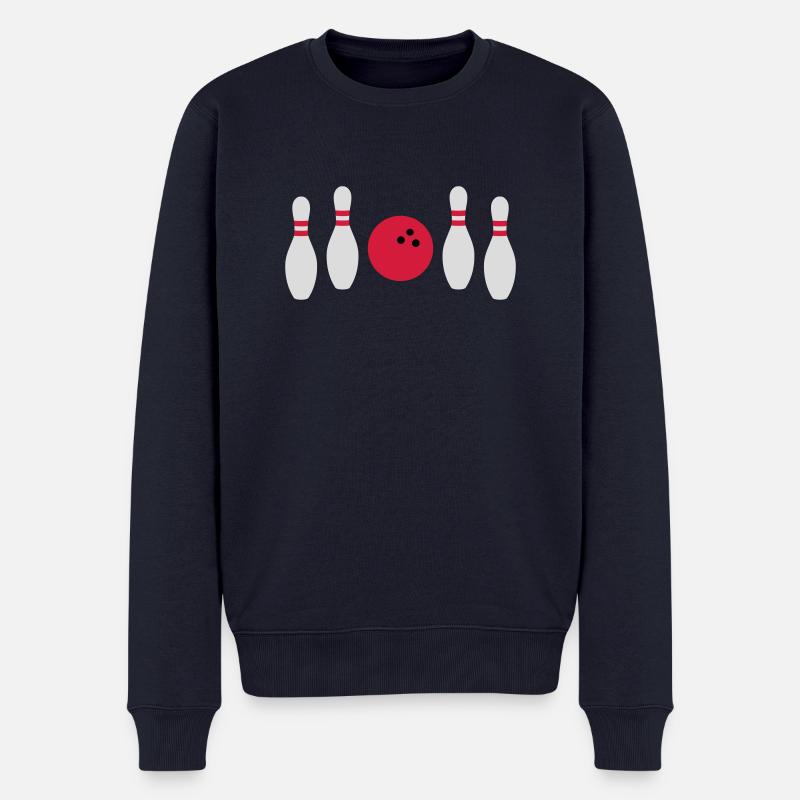 Zwischendurch nicht getroffen Bowling - Männer Premium Bio Pullover - Navy