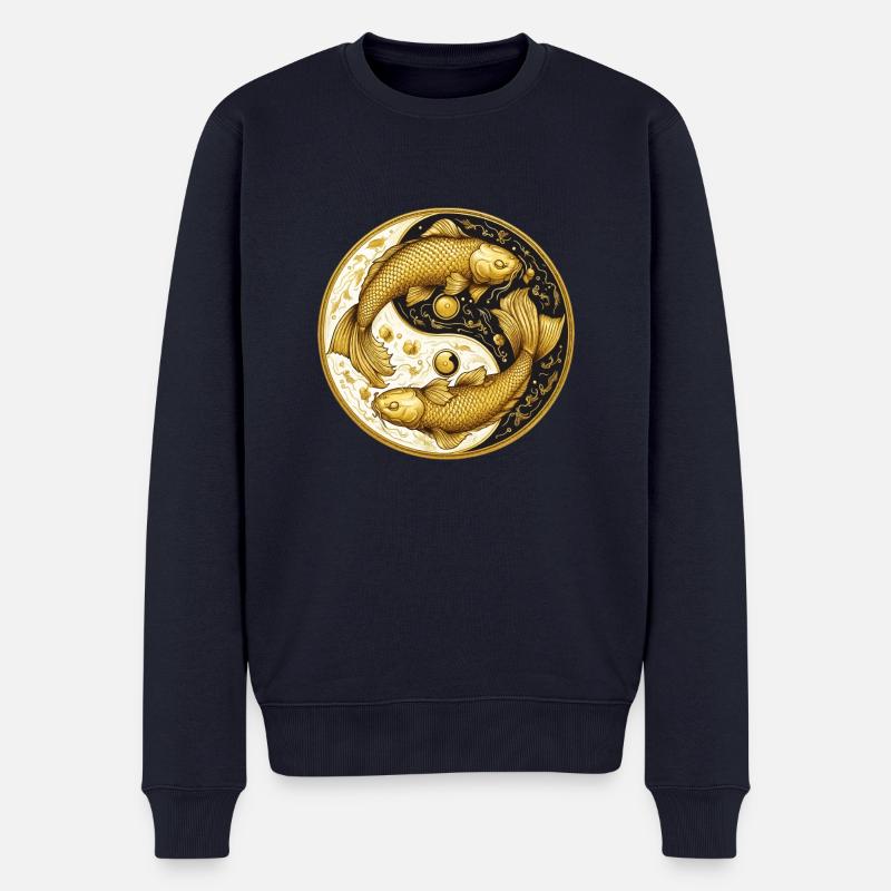 Ying Yang - Männer Premium Bio Pullover - Navy