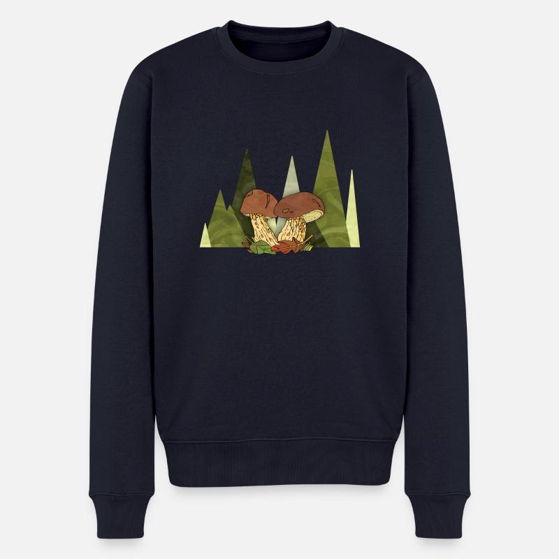 Pilze - Männer Premium Bio Pullover - Navy