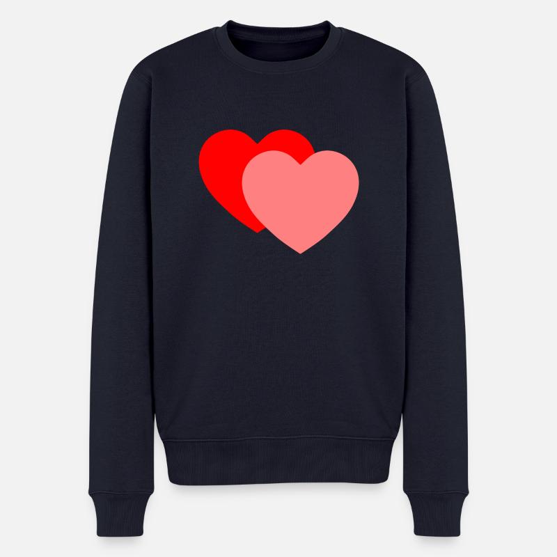 2 Herzen - Männer Premium Bio Pullover - Navy