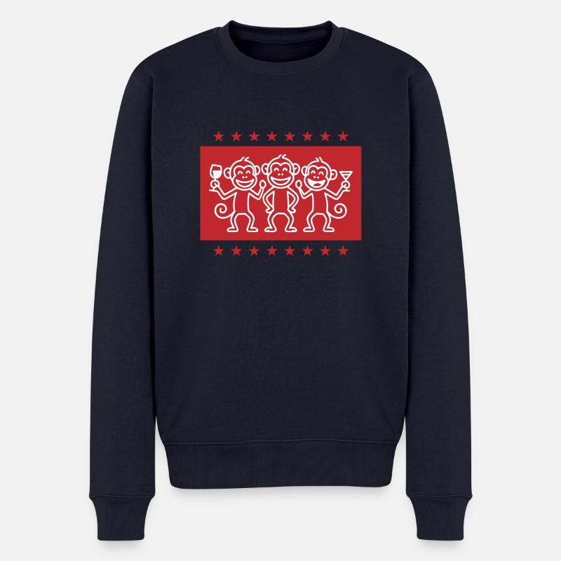 Monkey Party Team Drôle - Pull Premium bio Homme - bleu marine
