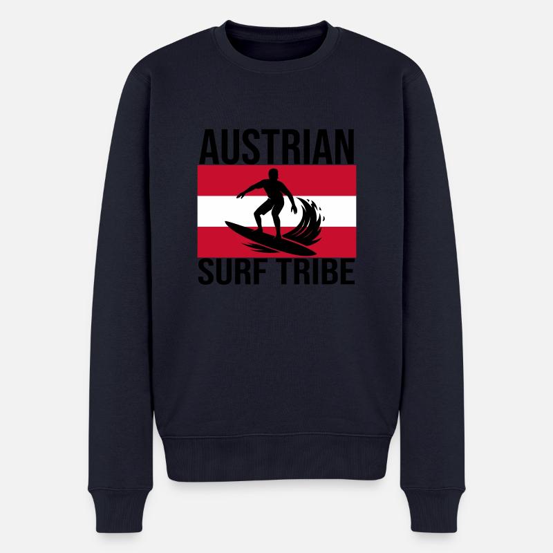 Austrian Surf Tribe Surfshirt - Männer Premium Bio Pullover - Navy