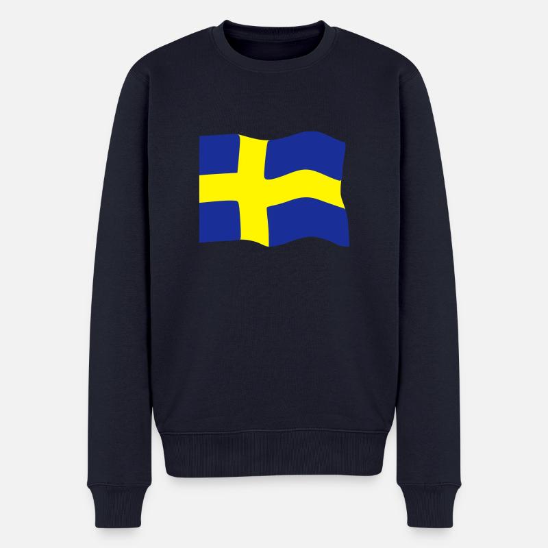 Flagge Schweden - Männer Premium Bio Pullover - Navy