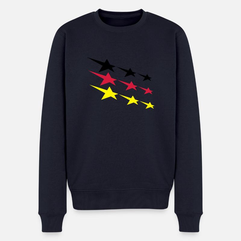 Deutschland Sterne - Männer Premium Bio Pullover - Navy