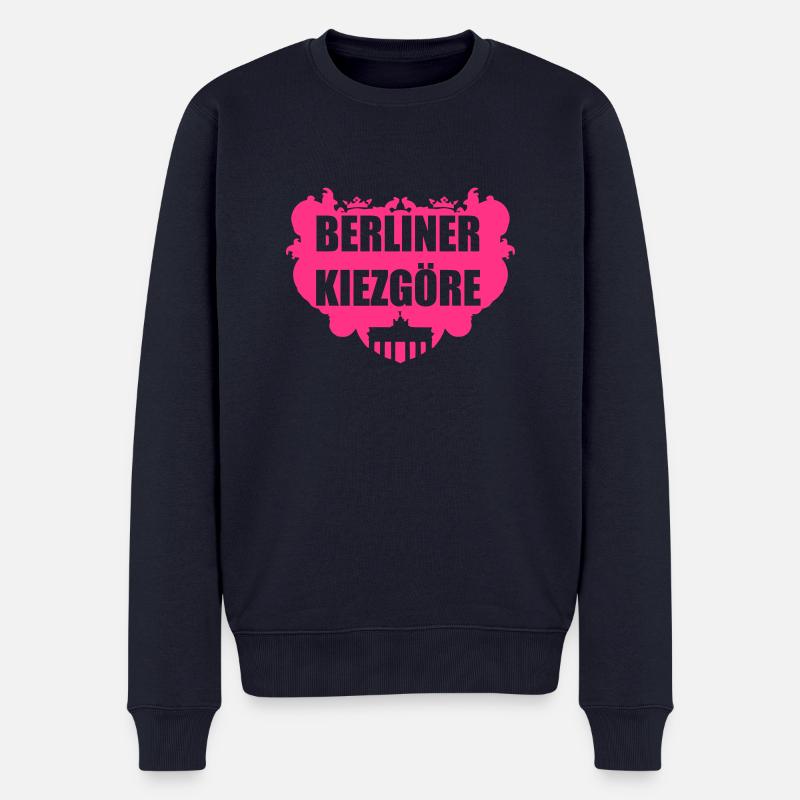 Berliner Kiezgöre - Männer Premium Bio Pullover - Navy
