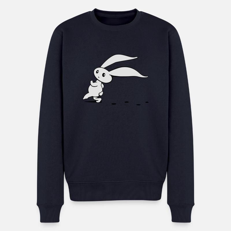 süsser Comic Oster Hase schleicht herum - Männer Premium Bio Pullover - Navy