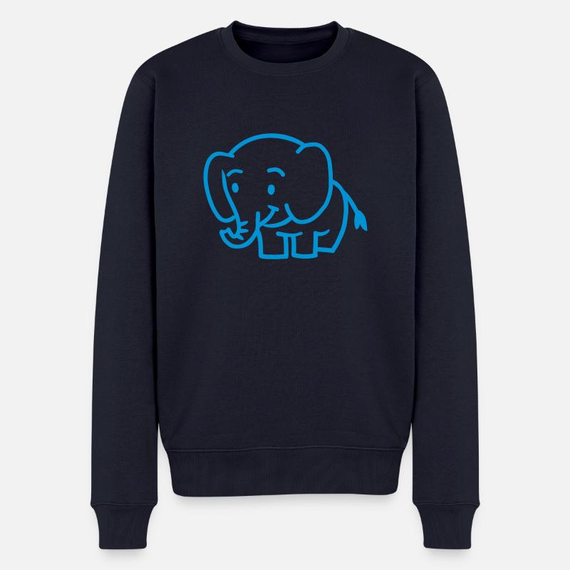 Elefant - Männer Premium Bio Pullover - Navy