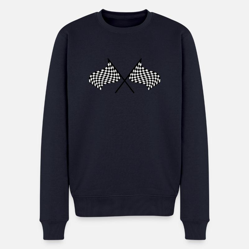 Racing Flag - Männer Premium Bio Pullover - Navy