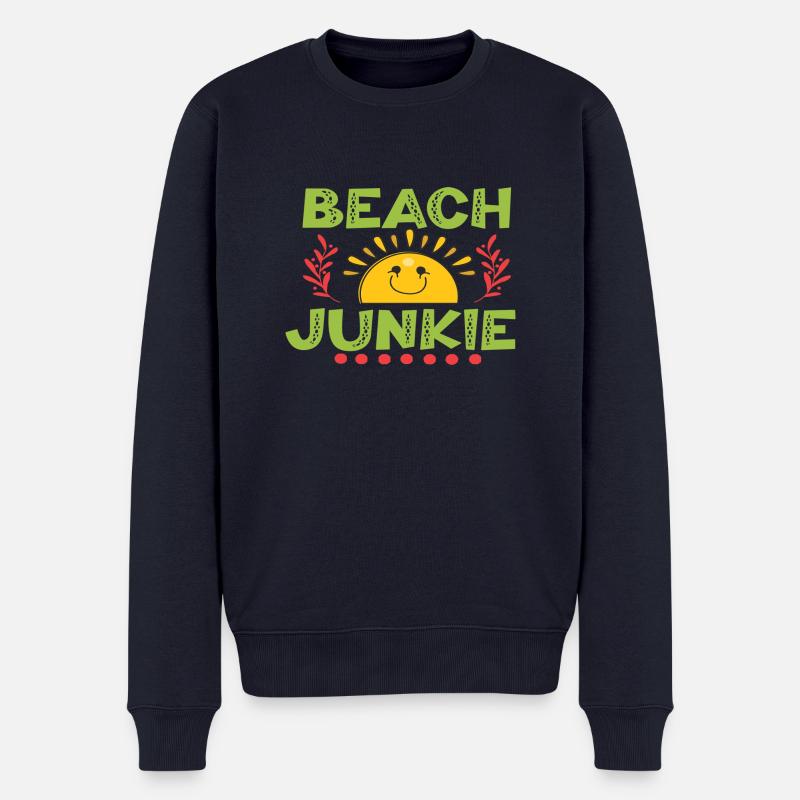 Beach Junkie - Männer Premium Bio Pullover - Navy