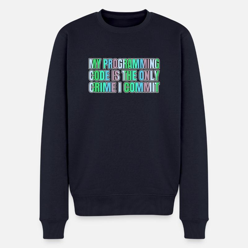 quote programming - Männer Premium Bio Pullover - Navy
