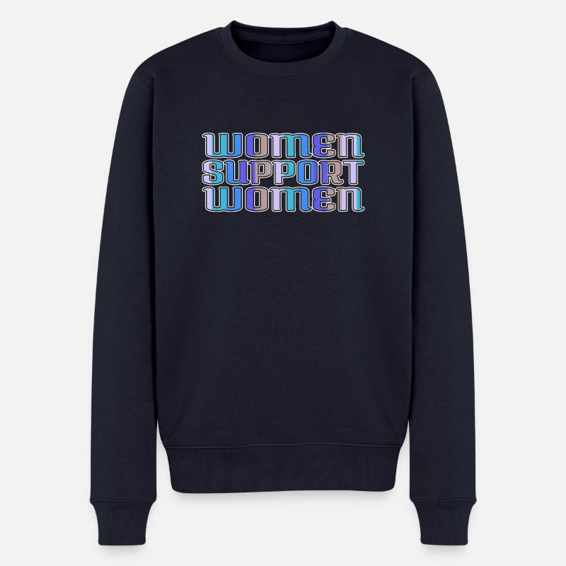present idea feminine funny sayings black - Männer Premium Bio Pullover - Navy
