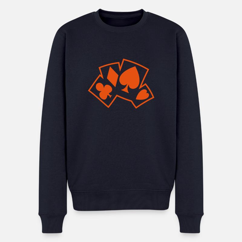 Color Card Poker - Männer Premium Bio Pullover - Navy