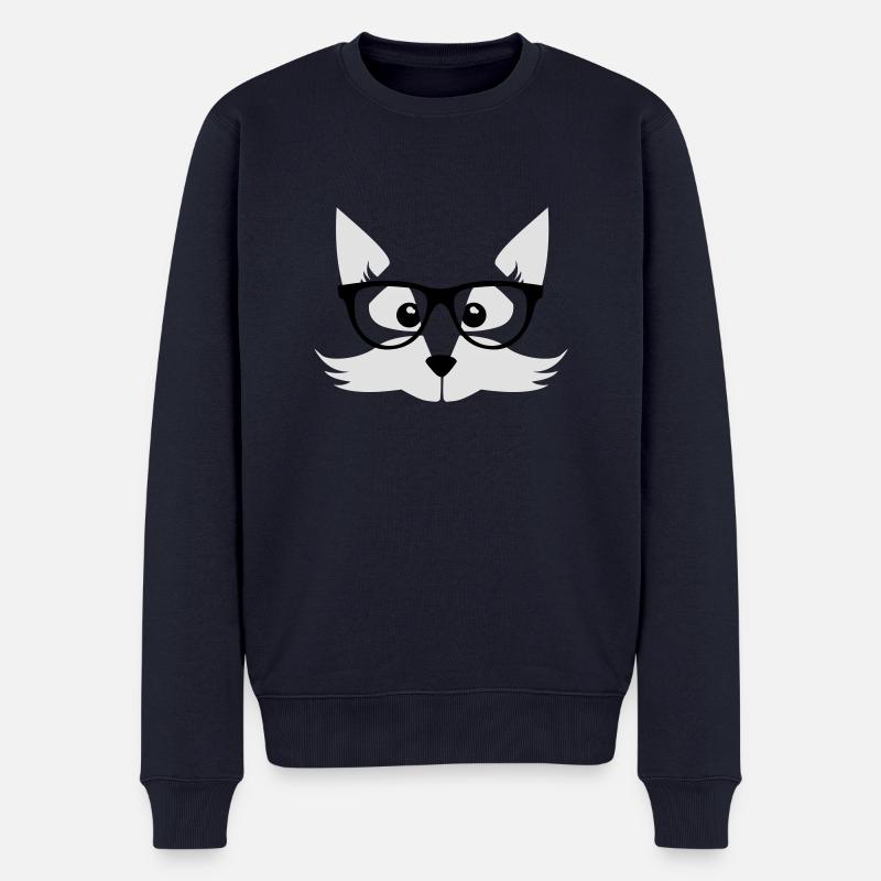 nerd fox - nerd fuchs mit brille - Wald -geek-kind - Männer Premium Bio Pullover - Navy