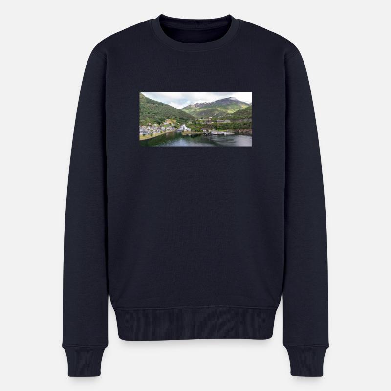 Hellesylt panorama vie - Männer Premium Bio Pullover - Navy