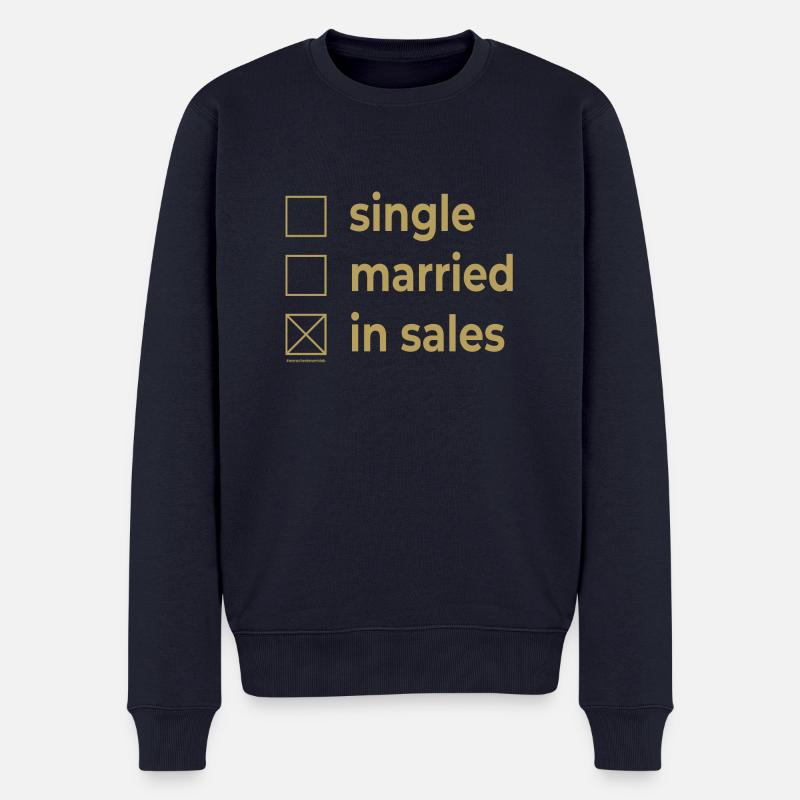 single married sales - Spruch - Männer Premium Bio Pullover - Navy