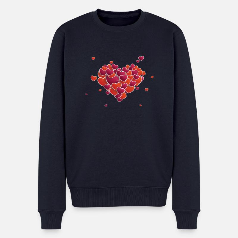 Hearts Splash - Männer Premium Bio Pullover - Navy