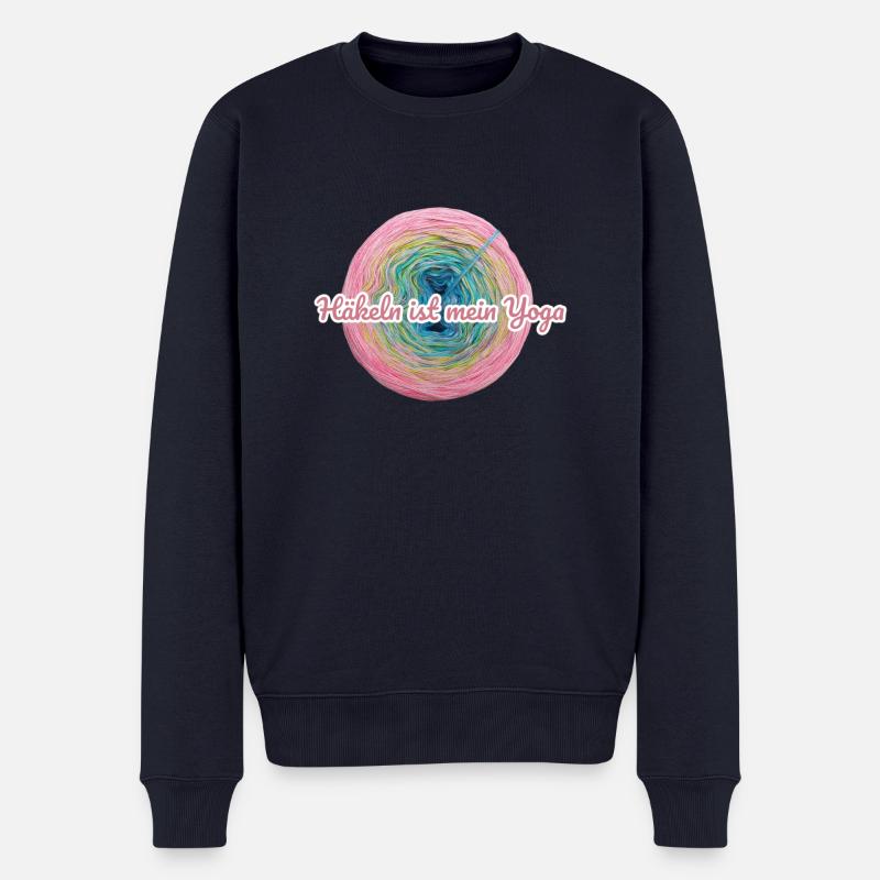 Häkeln ist mein Yoga - Männer Premium Bio Pullover - Navy