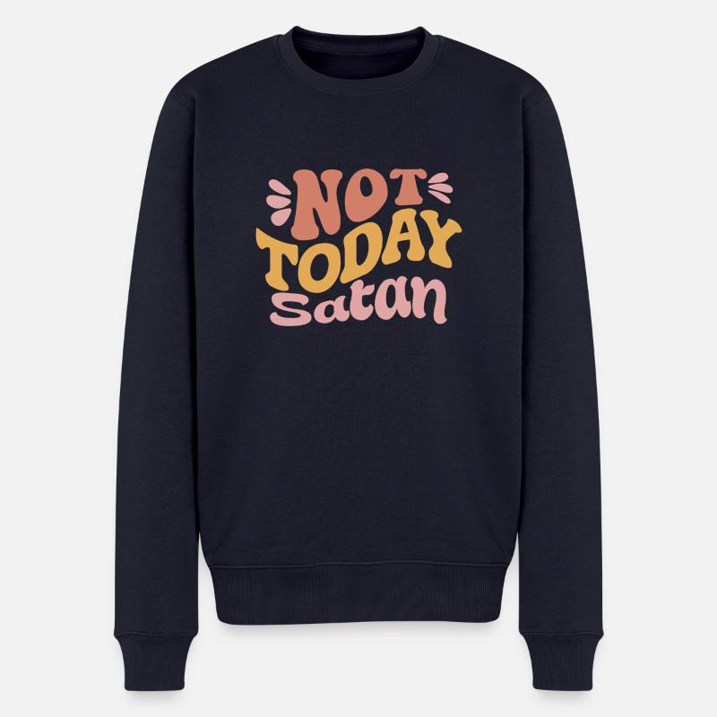 Nicht heute Satan - Männer Premium Bio Pullover - Navy