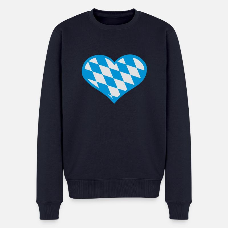 Bayern Herz - Männer Premium Bio Pullover - Navy