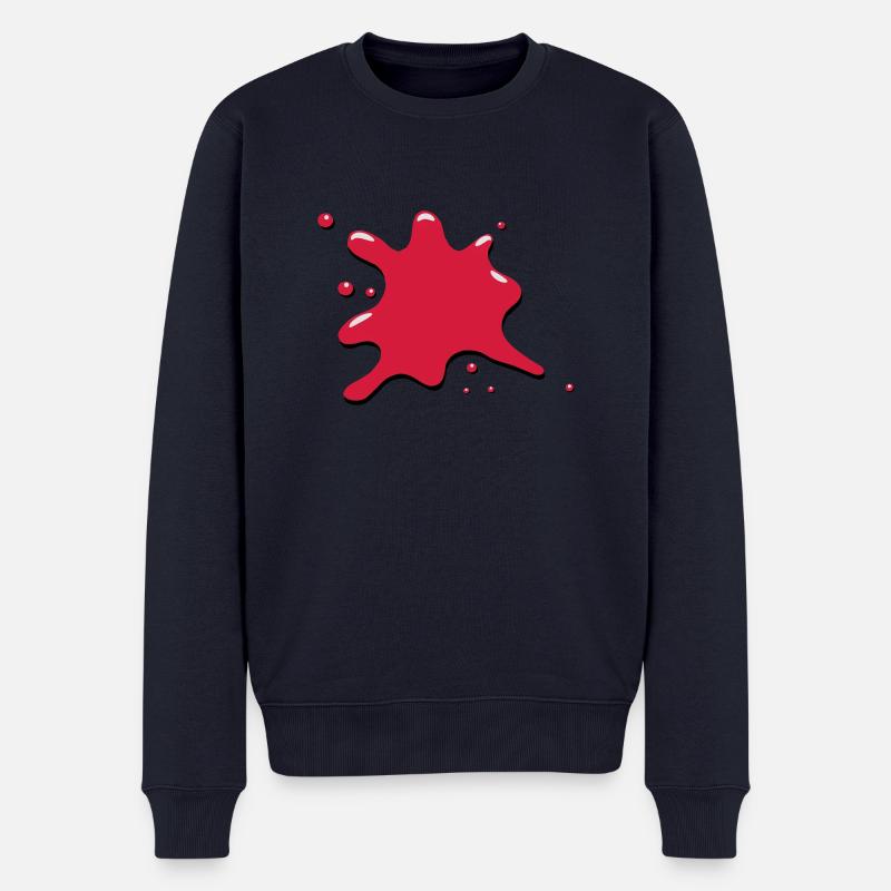 Klecks fleck blut - Männer Premium Bio Pullover - Navy