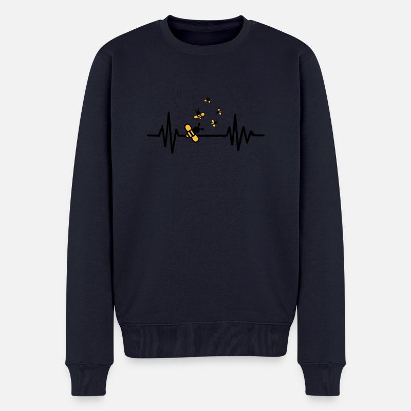 Abeille - Pull Premium bio Homme - bleu marine