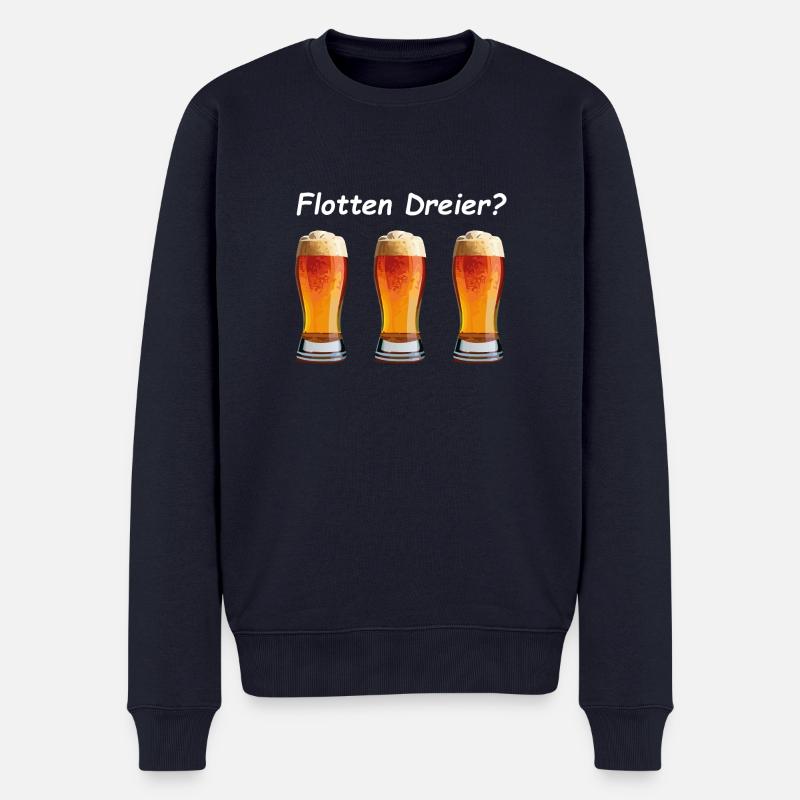 Flotte Bierchen? - Männer Premium Bio Pullover - Navy