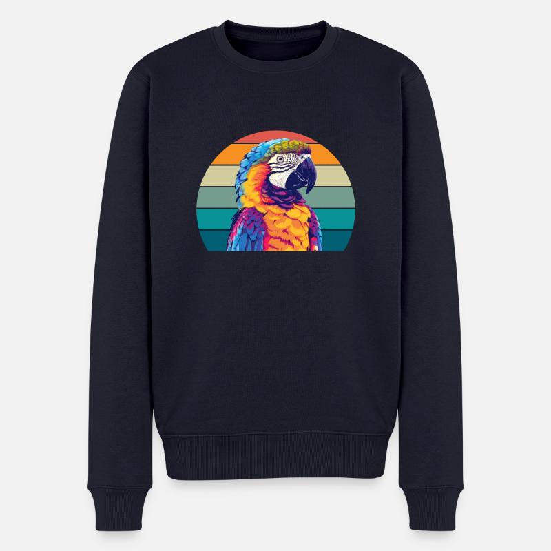 Perroquet Rétro - Pull Premium bio Homme - bleu marine