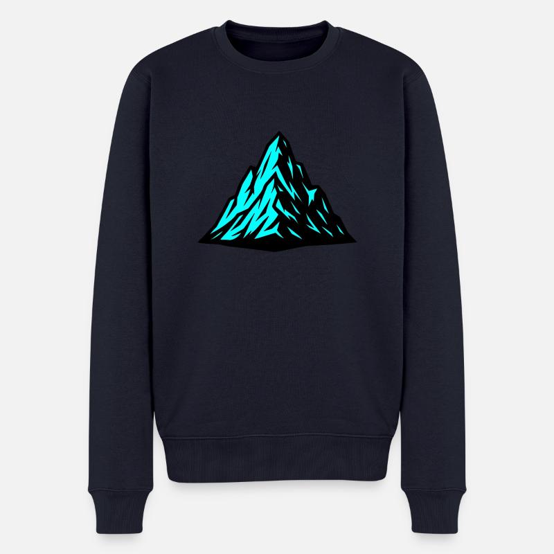 Berg Alpen Symbol - Männer Premium Bio Pullover - Navy