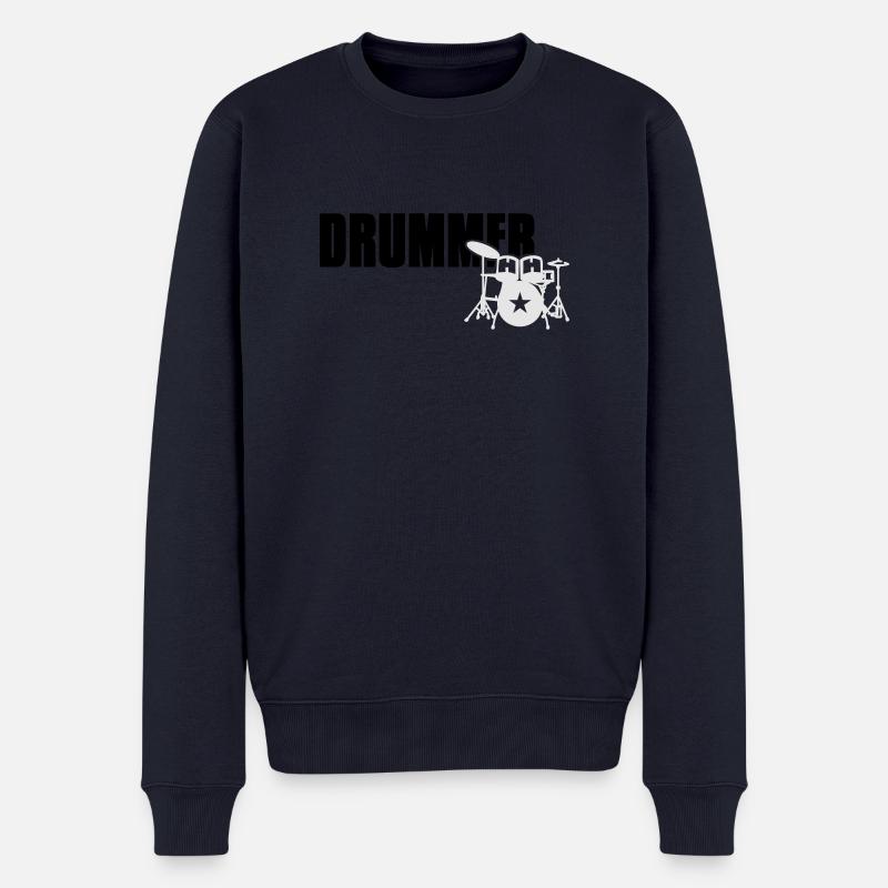 drummer - Männer Premium Bio Pullover - Navy