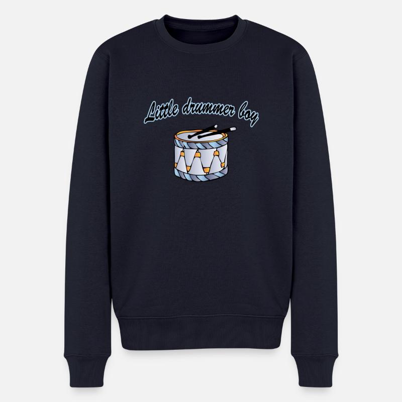 little drummer boy - Männer Premium Bio Pullover - Navy