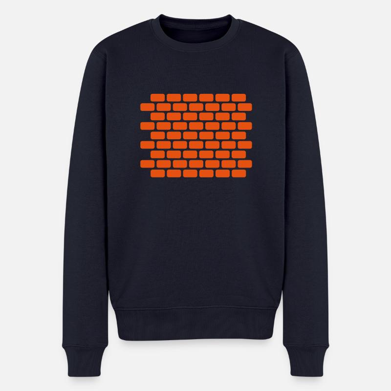 Mauer - Männer Premium Bio Pullover - Navy