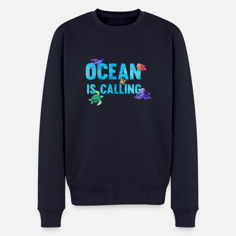Ocean is calling - Männer Premium Bio Pullover - Navy