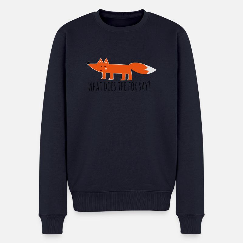 fuchs fox what does the fox say lustige sprüche - Männer Premium Bio Pullover - Navy