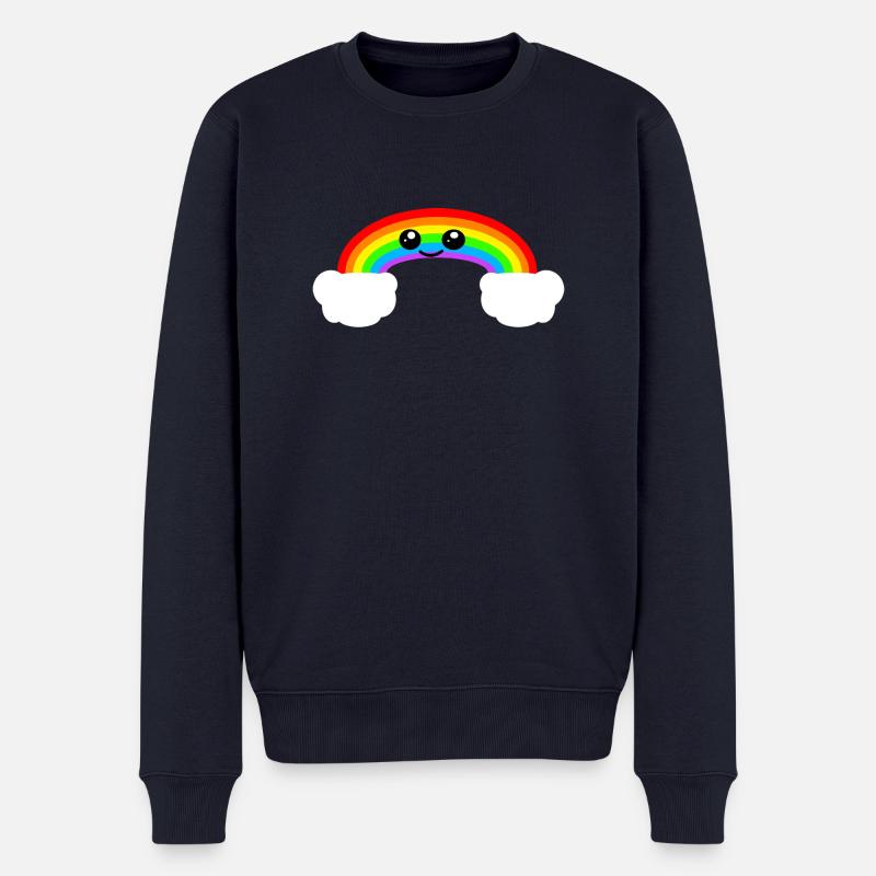 Regenbogen - Männer Premium Bio Pullover - Navy