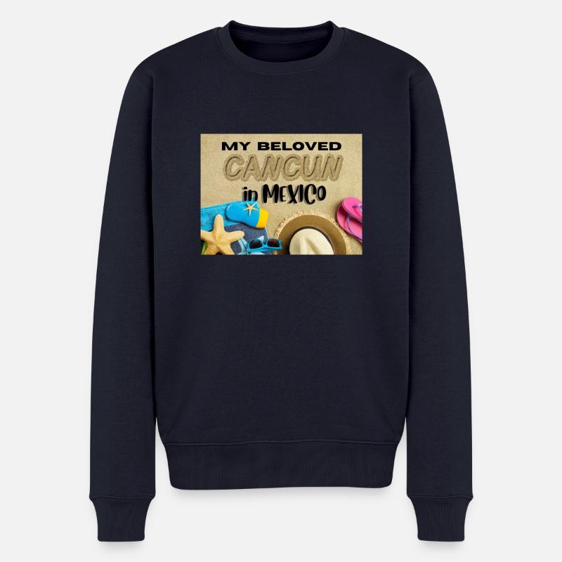 Cancun, salutations de Cancun - Pull Premium bio Homme - bleu marine