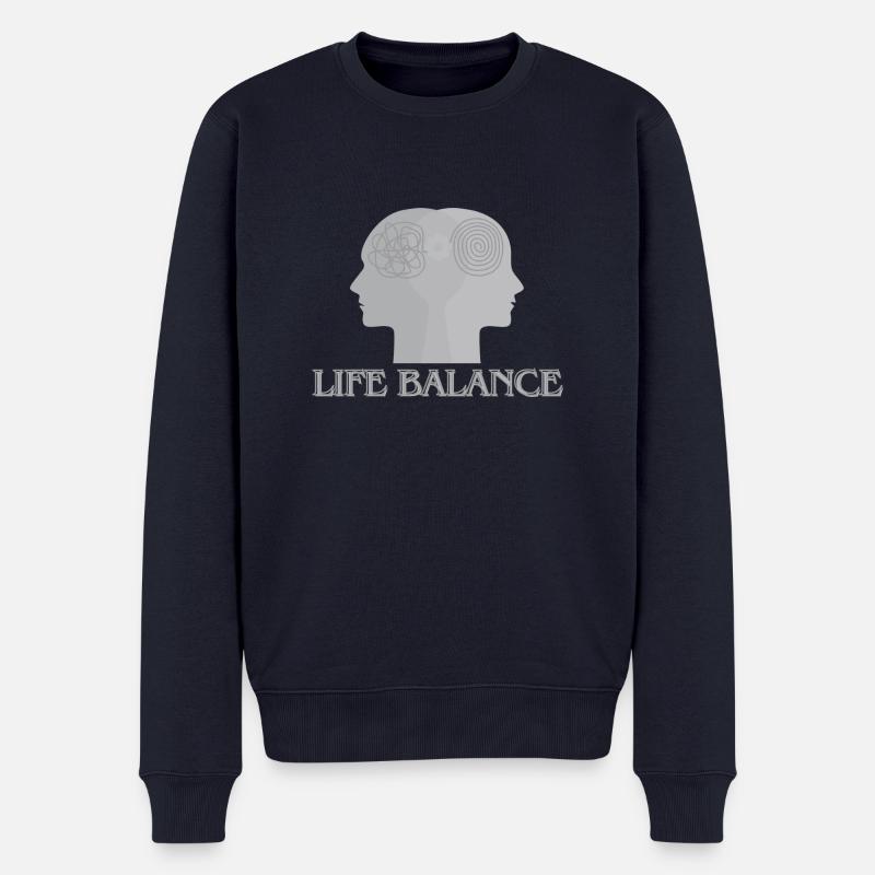 Life balance - Männer Premium Bio Pullover - Navy
