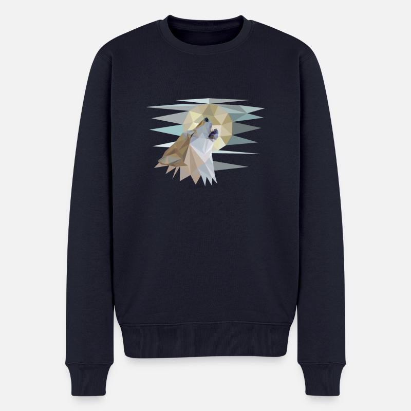 Howling Wolf - Männer Premium Bio Pullover - Navy