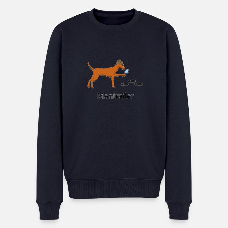 Mantrailing Vizsla - Pull Premium bio Homme - bleu marine