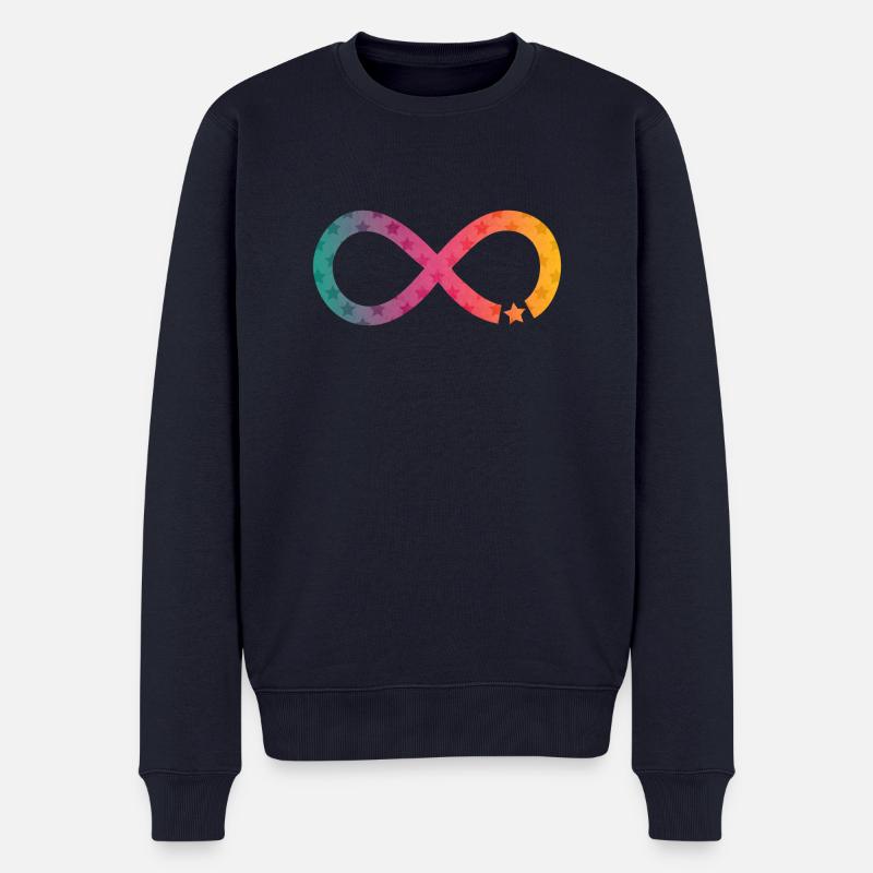 Unendlichkeit Stern Regenbogen - Männer Premium Bio Pullover - Navy