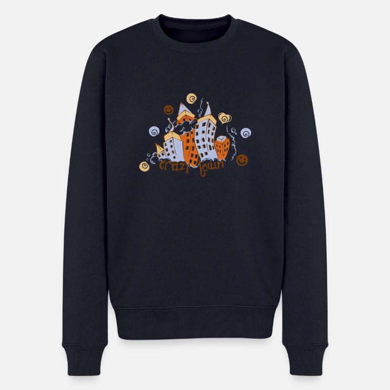 Crazy Town - Männer Premium Bio Pullover - Navy