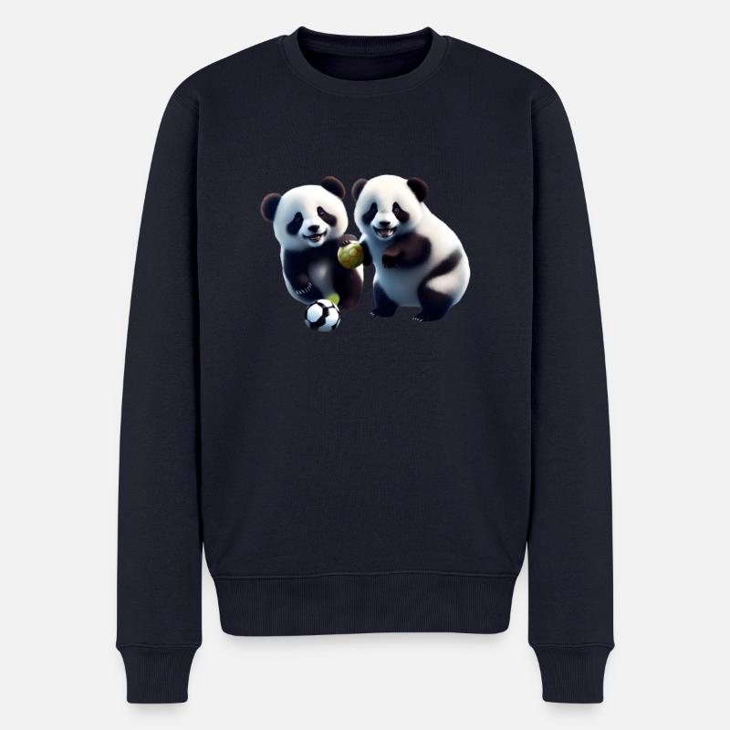 Panda freunde - Männer Premium Bio Pullover - Navy