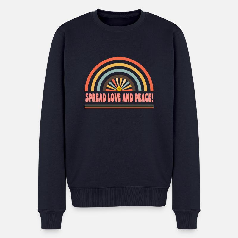Spread Love And Peace - Männer Premium Bio Pullover - Navy