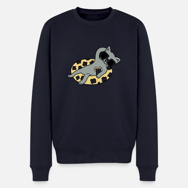 Chill out Cat - Männer Premium Bio Pullover - Navy