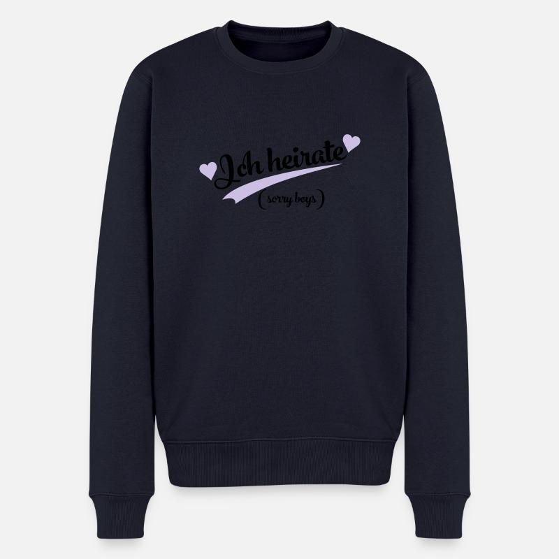 lustiger spruch - Männer Premium Bio Pullover - Navy