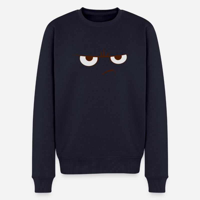 Beleidigt Cartoon - Männer Premium Bio Pullover - Navy