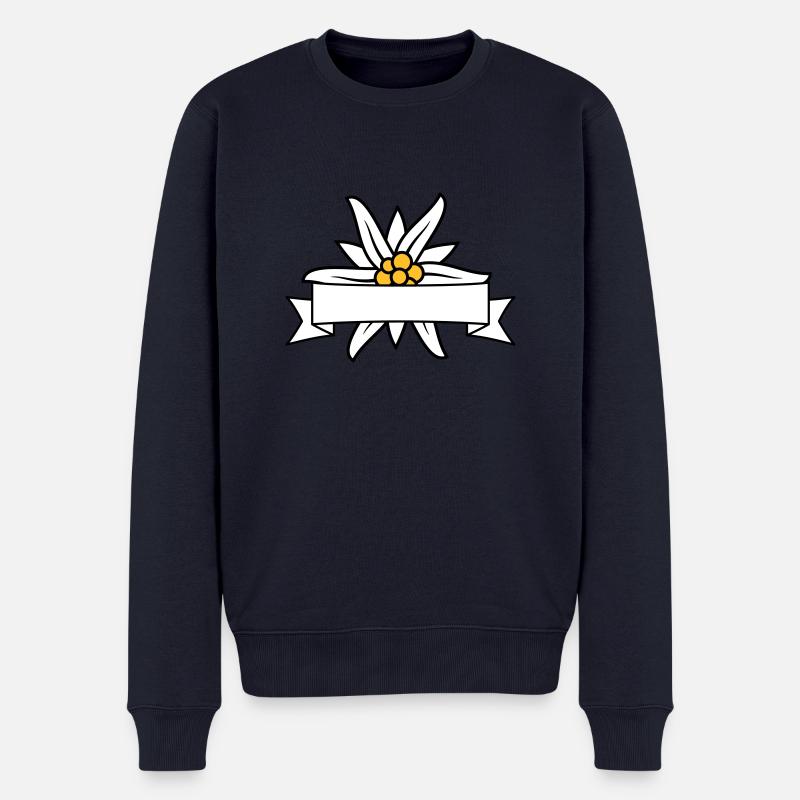 Bannière texte Edelweiss - Pull Premium bio Homme - bleu marine