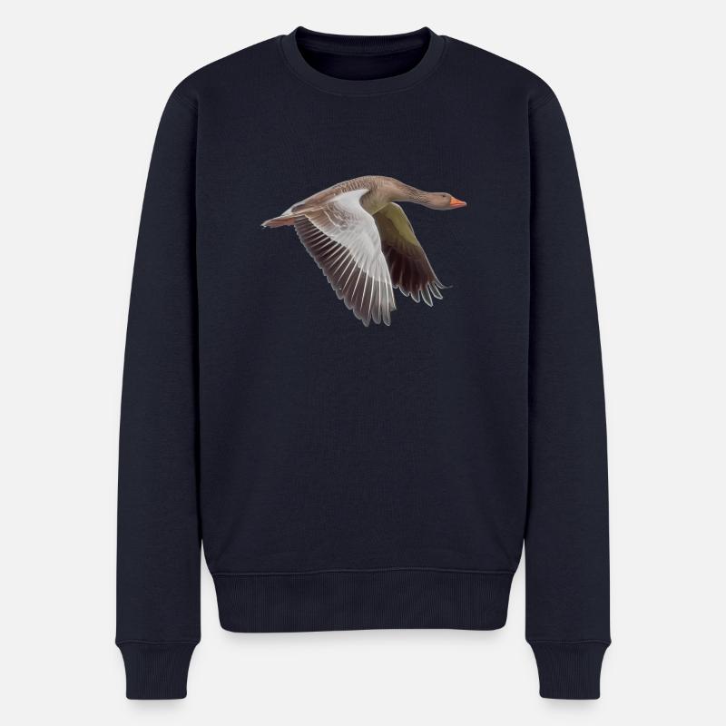 Gans - Männer Premium Bio Pullover - Navy