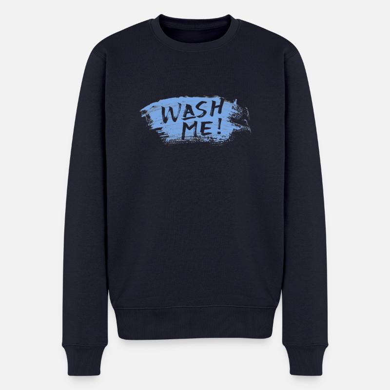Wash Me - Männer Premium Bio Pullover - Navy