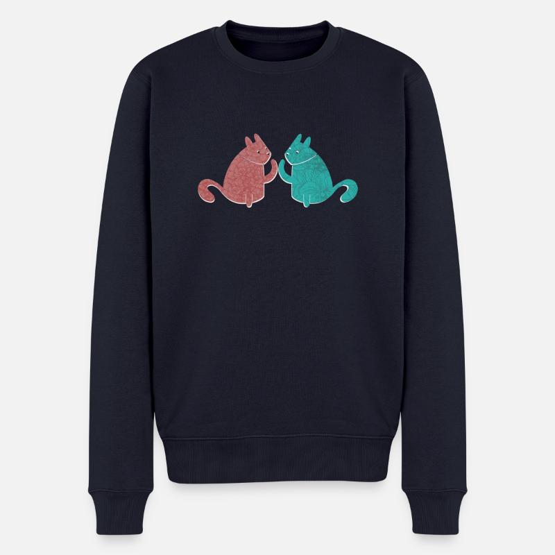 #2cats - Männer Premium Bio Pullover - Navy